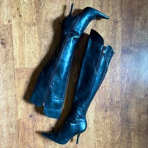BCBG black leather over the knee boots size 8B/38